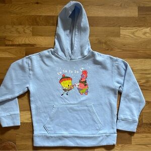 SpongeBob and Patrick Light Blue Kids Hoodie with holiday print size Large